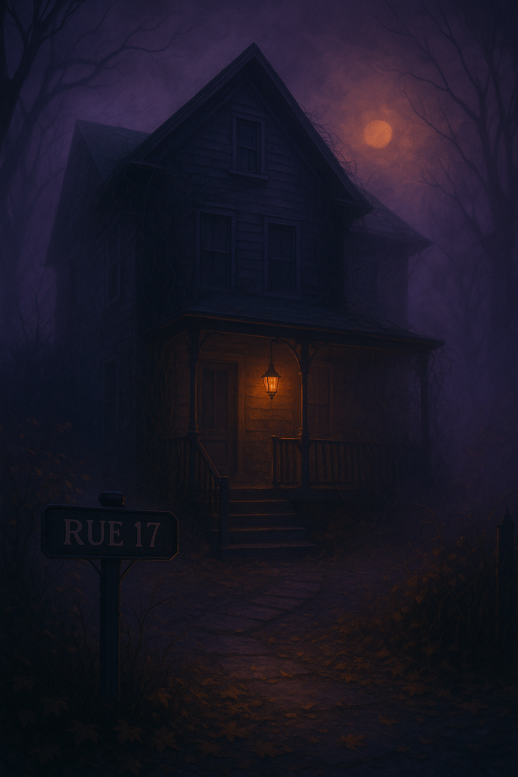 Casa abandonada no fim da Rua 17 com lamparina acesa na varanda